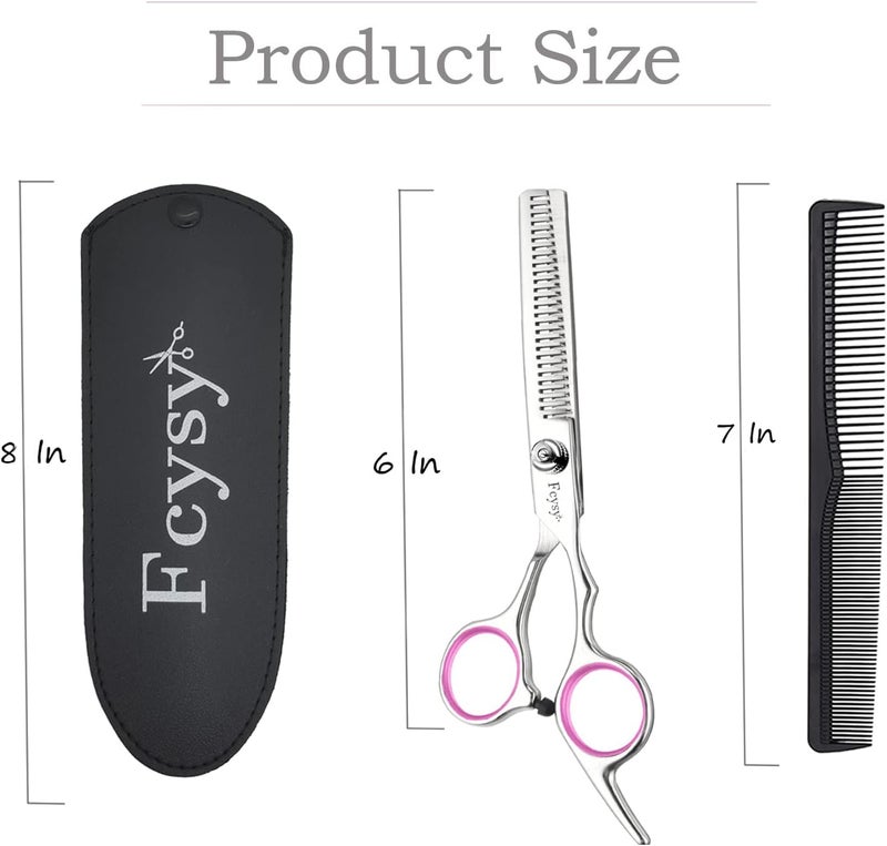 Fcysy Thinning Shears for Hair Cutting, Professional Hair Thinning Scissors Barber Texturizing Shears, 6 Inches Haircutting Blend Scissor Hair Thinner Layering Scissors with Comb for Dog Women Men - Image 2